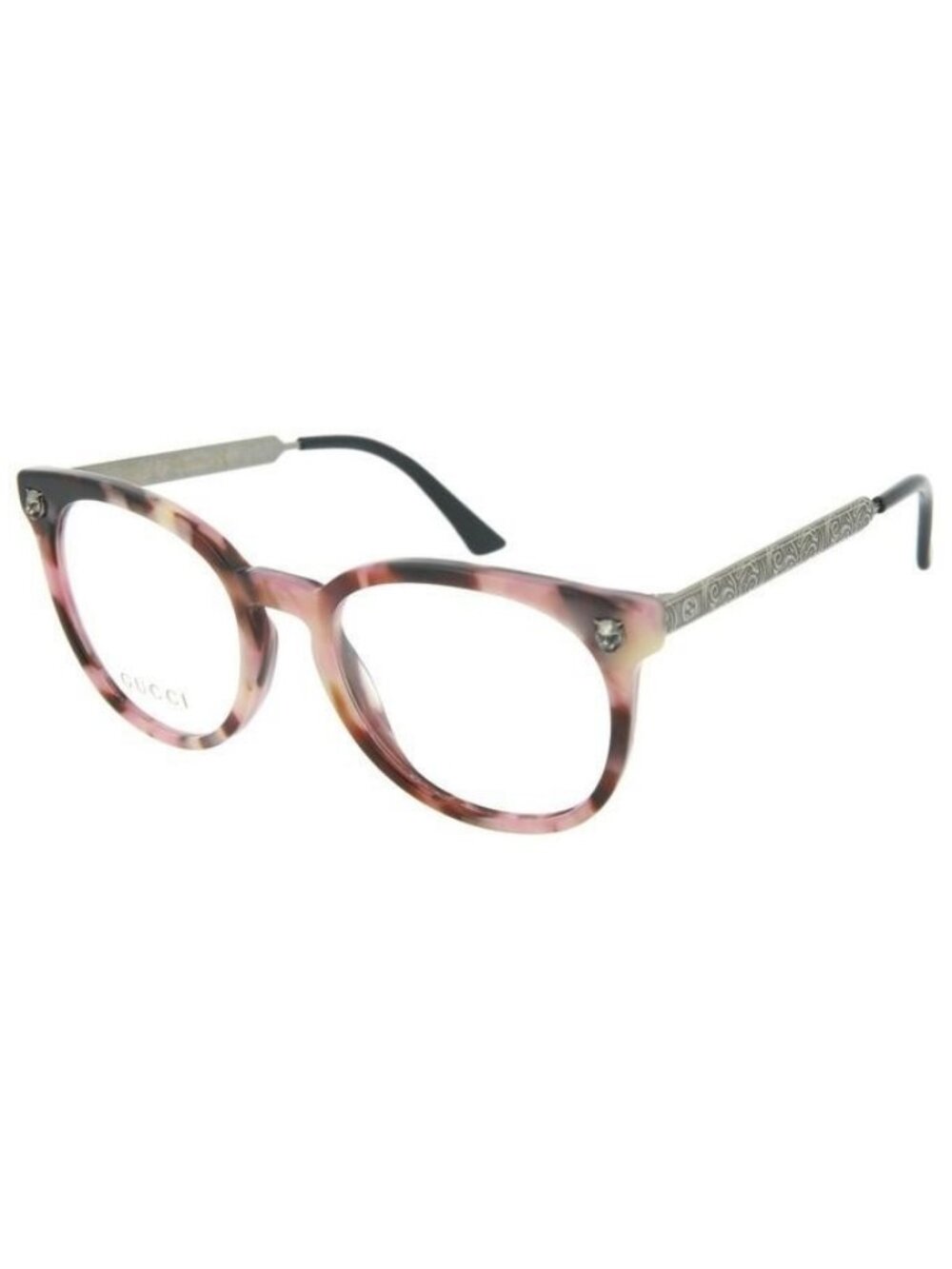 New Gucci Womens Round/Oval Shiny Iridiscent Pink Havana Fashion Designer Sungla